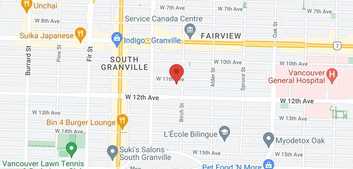 map of 604 1316 W 11TH AVENUE